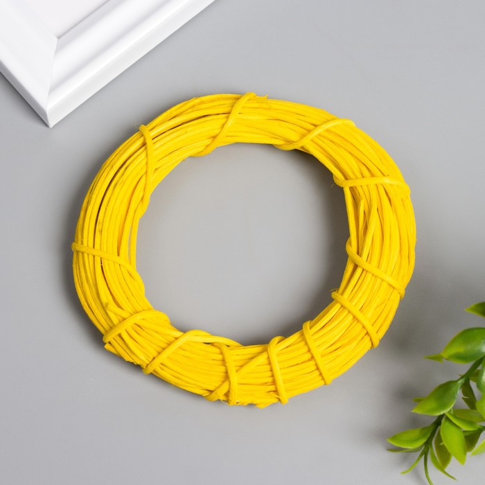 Кольцо для изготовления ловца снов «Жёлтый», d=10 см, ротанг