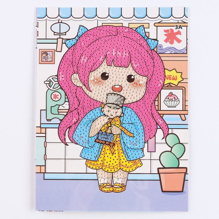 Алмазная вышивка «Ичиго», 13.7×18.3 см, картон, с частичным заполнением