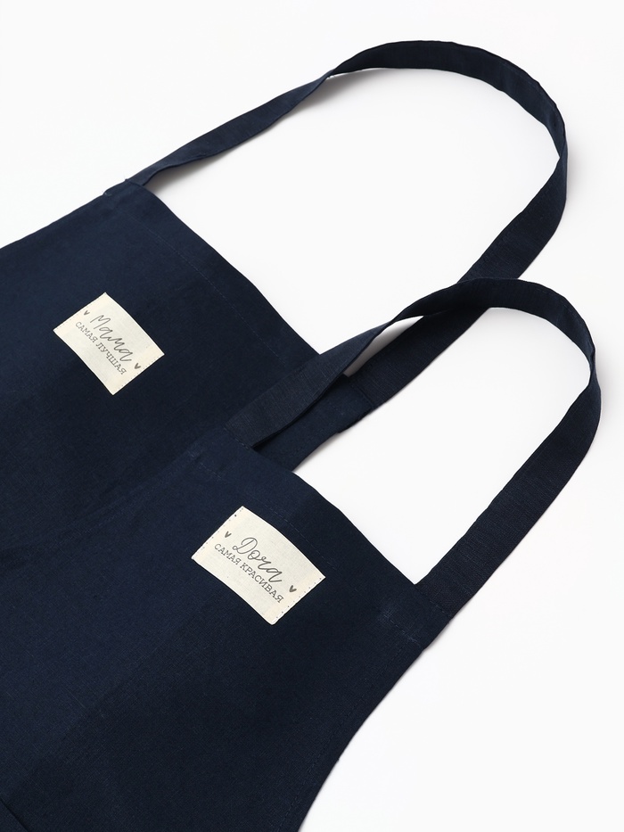 Набор фартуков «Этель. Мама и дочка», женский 60×70 см, детский 50×60 см, 100% лён