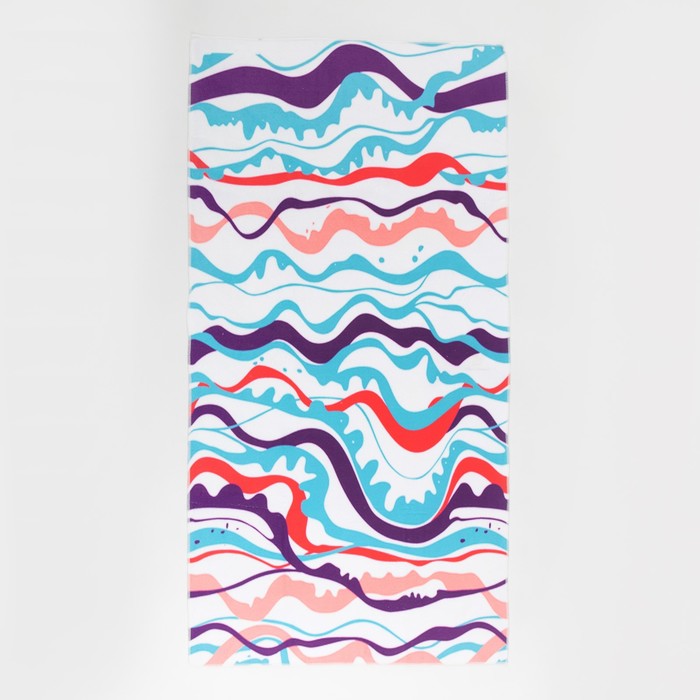 Полотенце пляжное «Этель. Волны» 75×140 см, микрофибра