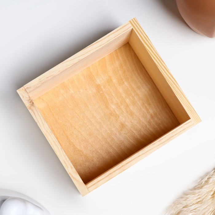 Кашпо для цветов «Элегант», 14.5×12.5×7.5 см, деревянное