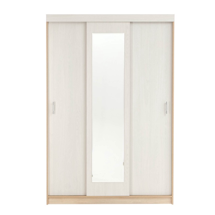 Шкаф – купе «Клик Мебель. Бася – 1», 2100×560×1400 мм, цвет дуб сонома/ясень анкор светлый