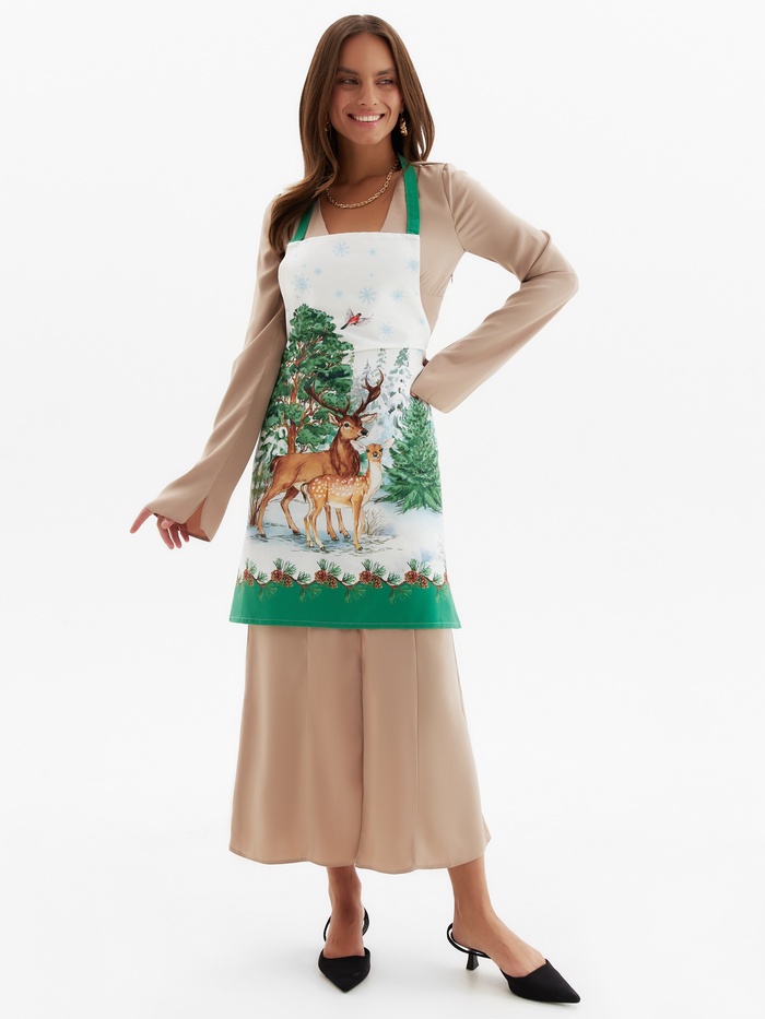 Фартук ««Этель»: Новогодний лес», 65×60 см, 100 % хлопок, саржа, 190 г/м²