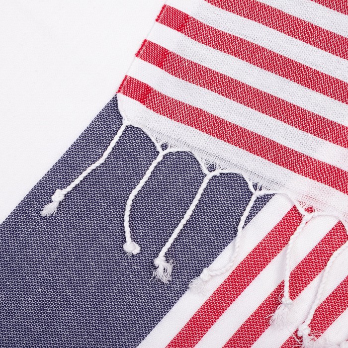 Полотенце - пештемаль пляжное «Фортуна», 100×180 см, 100% хлопок, 150 г/м², синее