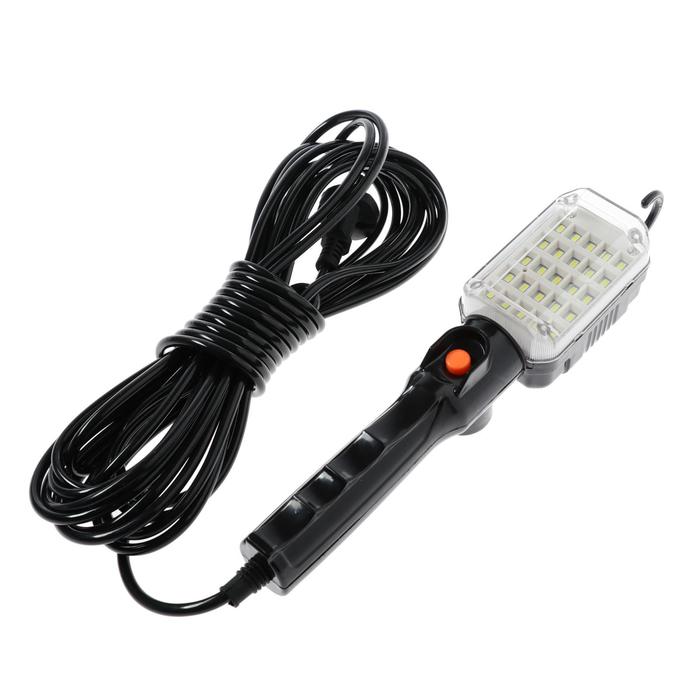 Светильник переносной светодиодный Luazon Lighting с выключателем, 12 Вт, 25 LED, 10 м, чёрный