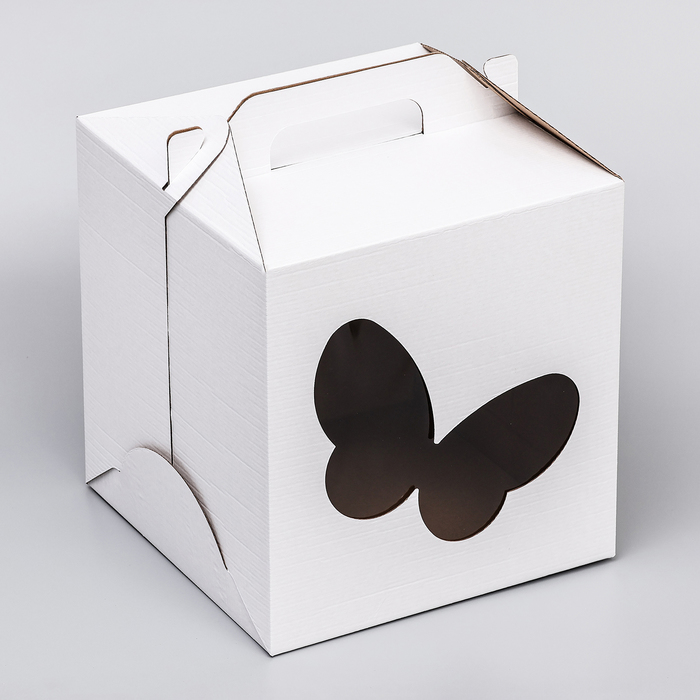 Кондитерская упаковка, 2 окна, 28×28×30 см