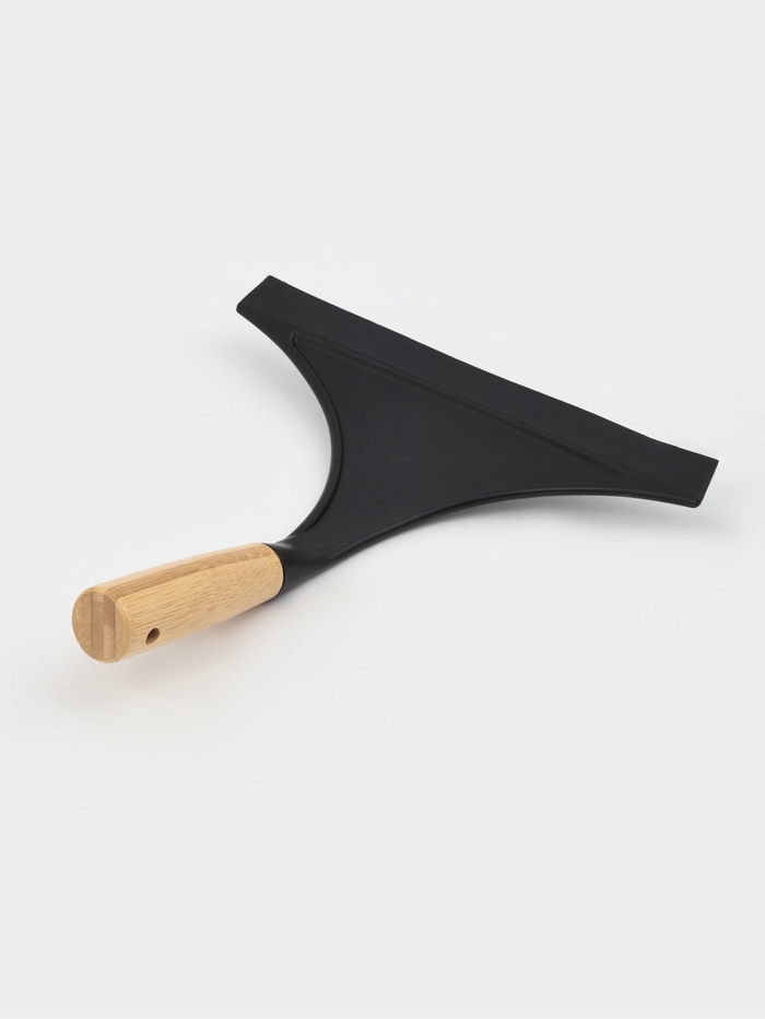 Водосгон Доляна Meli, бамбуковая ручка, 23×23 см, чёрный