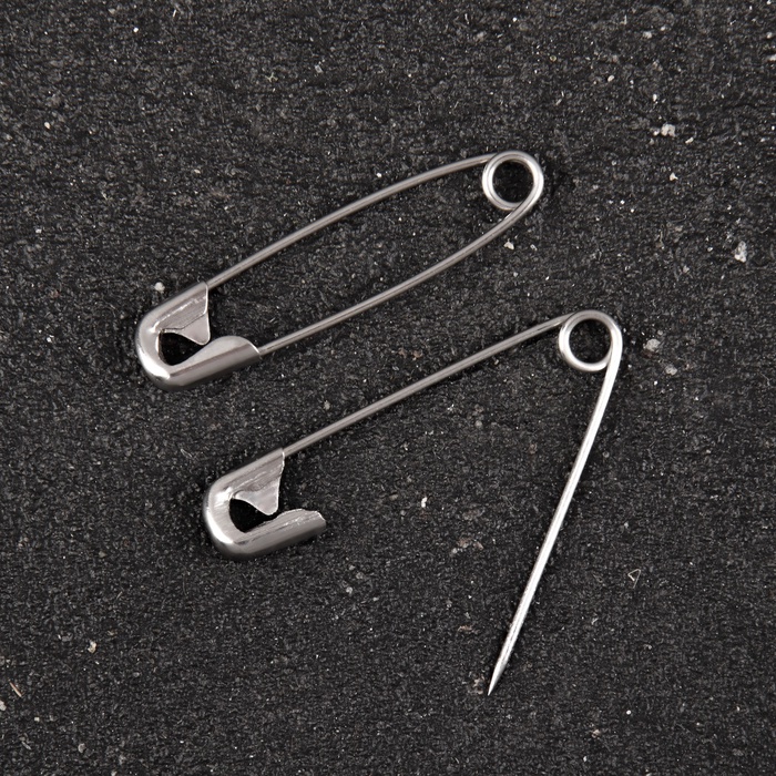 Булавки английские, 28 мм, 100 шт., цвет серебряный