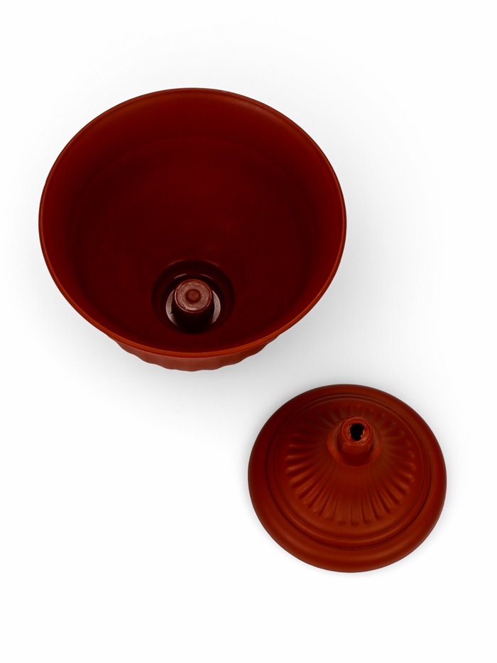 Вазон для цветов «Венеция», 600 мл, d=14 см, h=14 см, пластиковый, коричневый