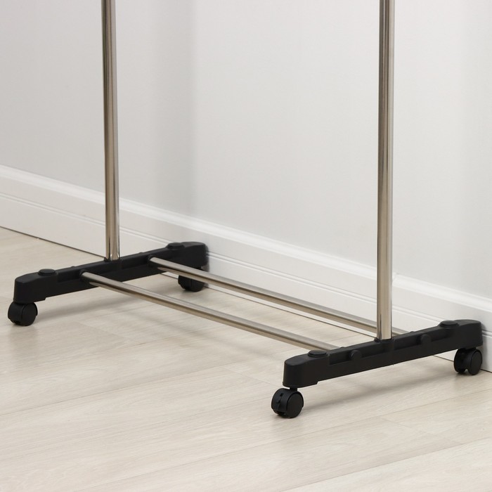 Вешалка - стойка напольная для одежды Доляна, подставка для обуви, телескопическая балка 80(145) см, высота 90(160) см, ширина 43 см