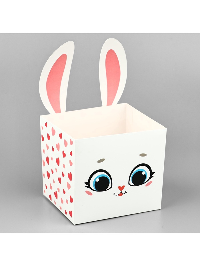 Коробки для мини букетов «Зайка», 12×20×10 см