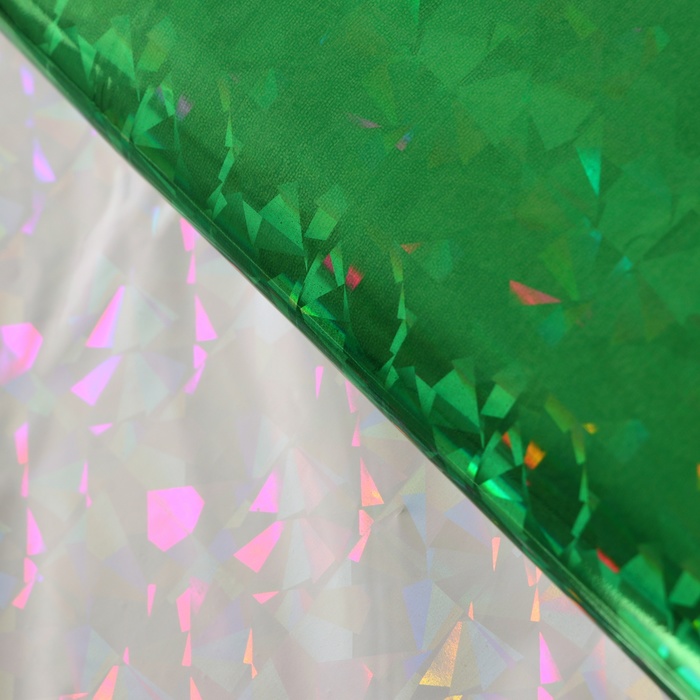 Пленка голографическая, «Калейдоскоп», зелёная, 70 см × 1 м