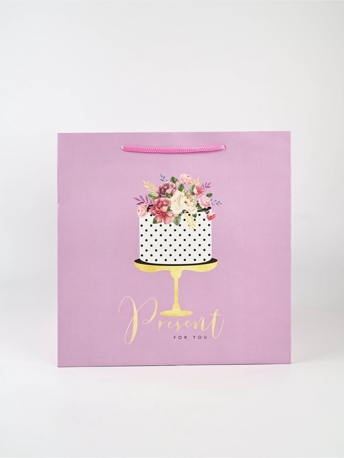 Квадратный пакет «Подарок для тебя», 30×30×30 см