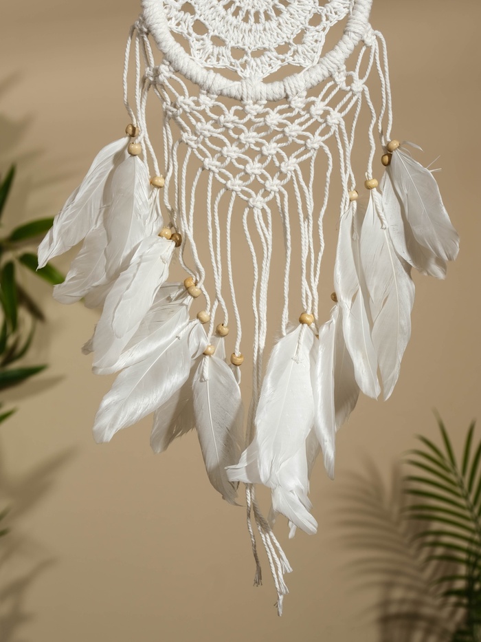 Ловец снов «Белый цветочек», 12×50 см