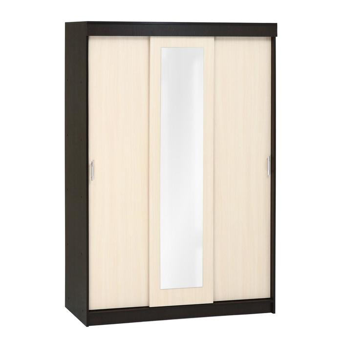 Шкаф – купе «Клик Мебель. Бася», 1400×570×2100 мм, цвет венге/дуб молочный