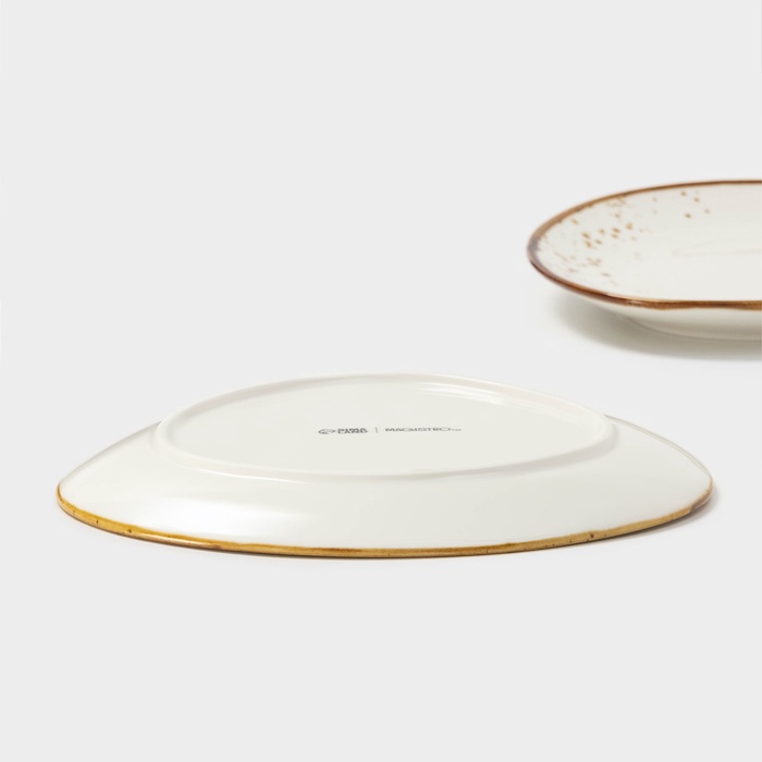 Блюда для подачи Magistro «Церера», набор 2 шт., 18×16×1.5 см, фарфор, белые