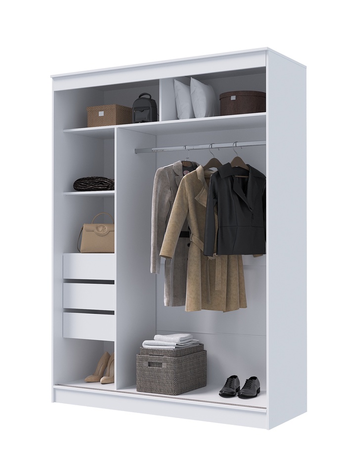 Шкаф - купе «ГРАНД 1», с зеркалом, 1600×615×2200 мм, цвет белый гладкий корпус
