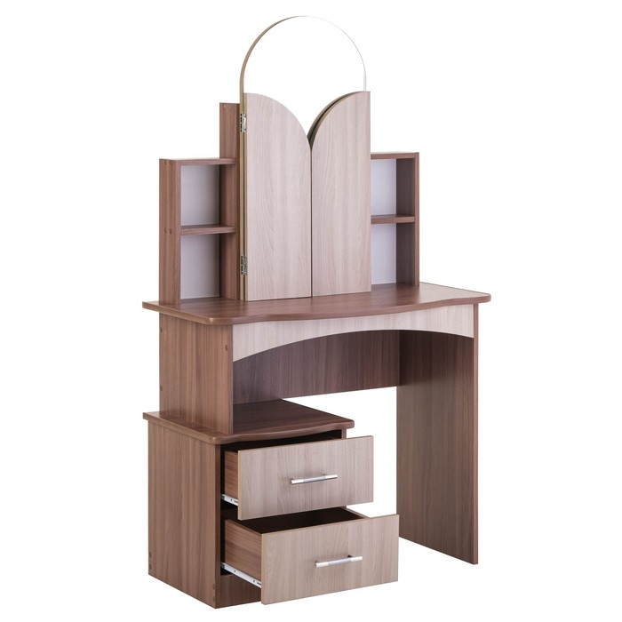 Стол косметический «Диана», 1550×900×480 мм, цвет ясень шимо тёмный/светлый