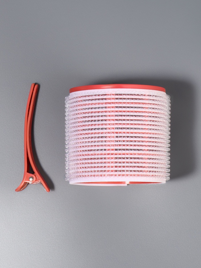 Бигуди «Липучка», с зажимами, d=6.5 см, 6 шт., персиковые