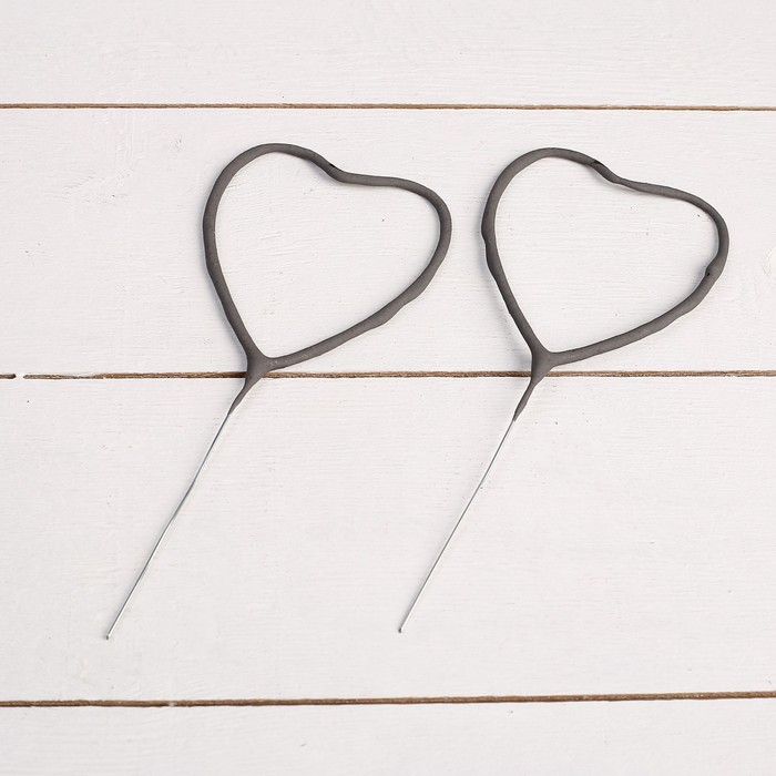 Бенгальские огни золотые «Сердечко» фигурные, 2 шт., 17 см, горение 30 сек.