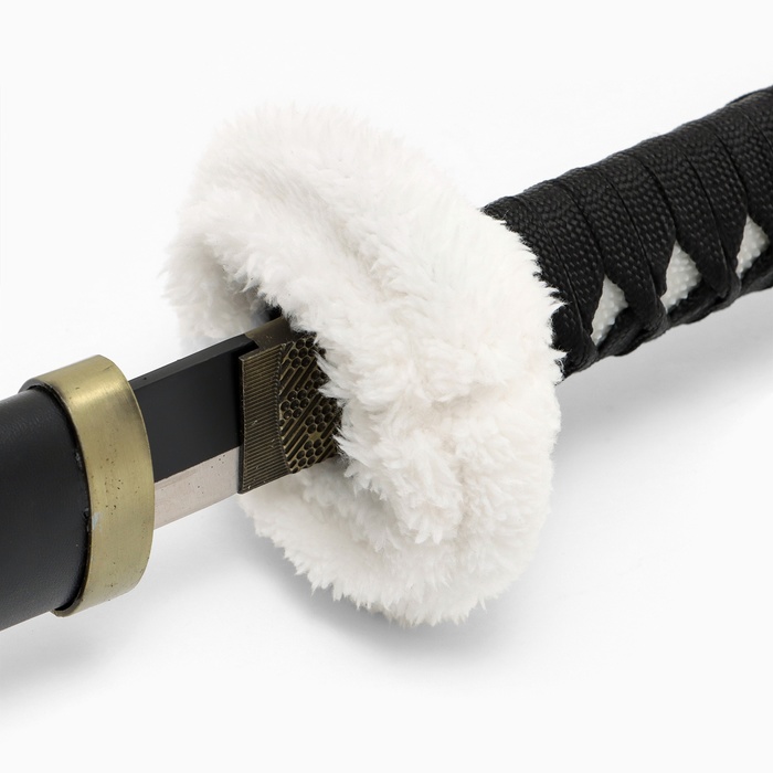 Макет оружия «Сувенирная катана на подставке. Ло», 103 см, клинок 68 см, чёрная с белым