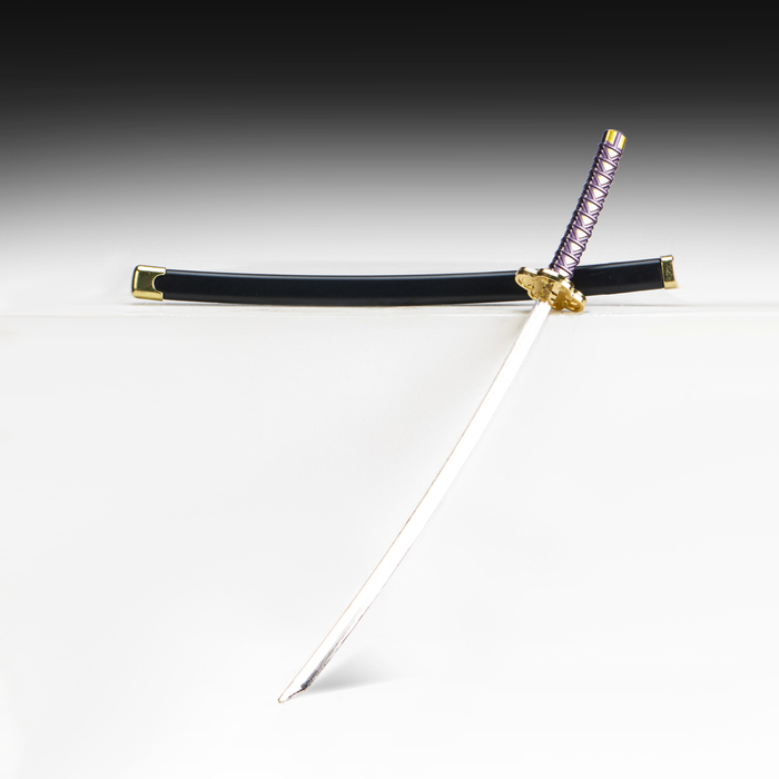 Макет оружия «Сувенирная катана Зеницу», 24 см, чёрная с сиреневым