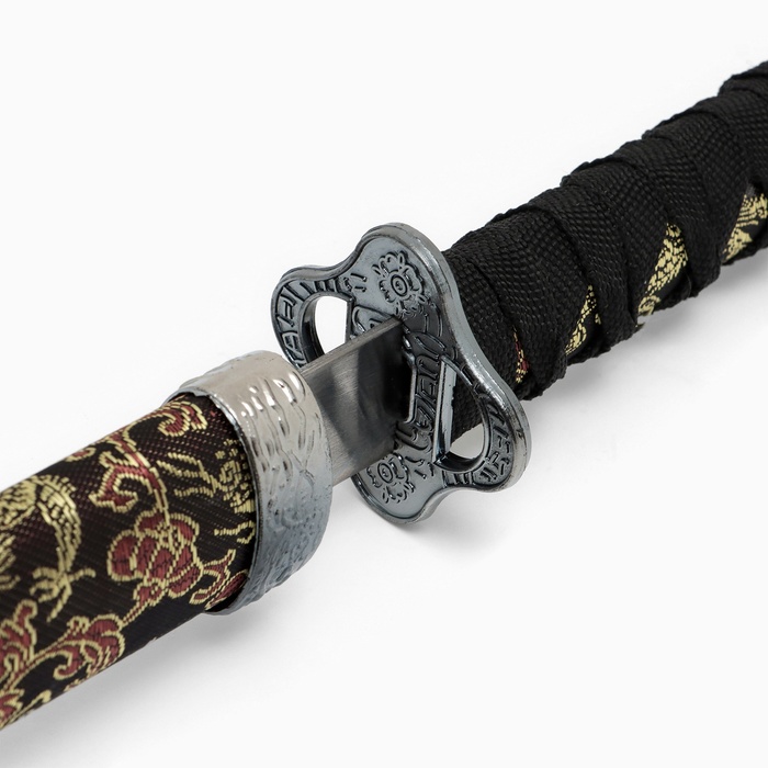 Макет оружия «Сувенирная катана. Ярость», чёрные ножны с узорами в виде дракона, 70 см