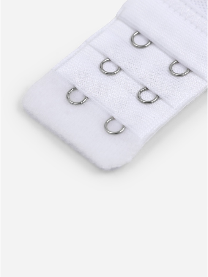 Застёжка для бюстгальтера, удлинитель, 3 ряда 2 крючка, 3.2×10.5 см, 5 шт., белая