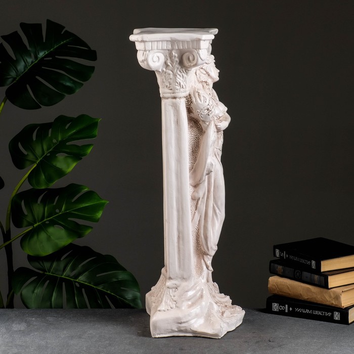 Колонна декоративная «С девушкой», гипс, состаренная, 65 см