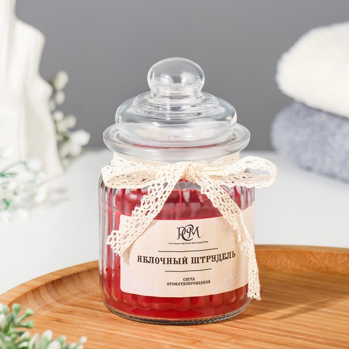 Ароматическая свеча в банке «Яблочный штрудель», 180 г, время горения 45 ч
