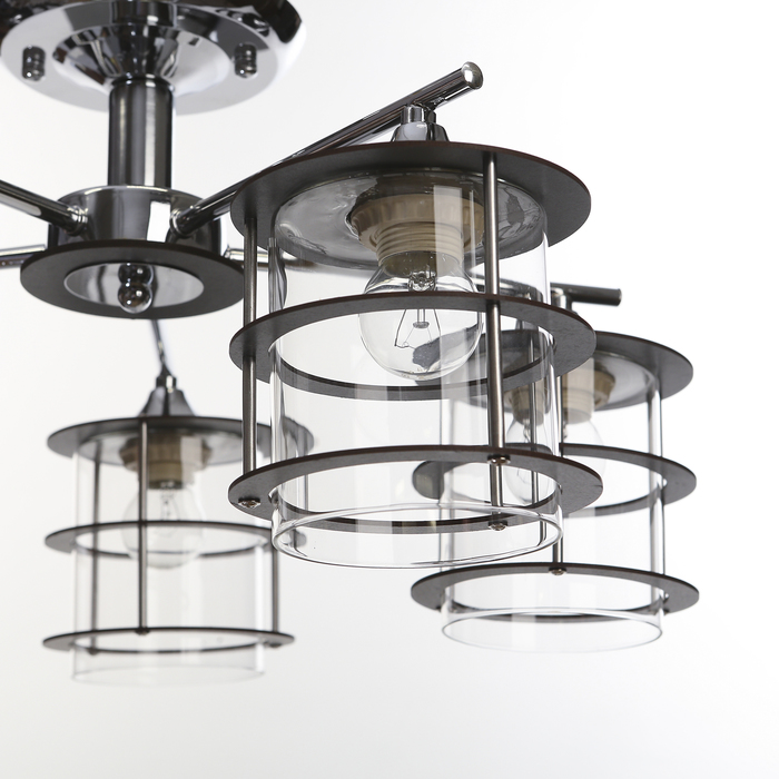 Люстра «Аган» E27 5×60 Вт серебро 53×53×30 см BayerLux