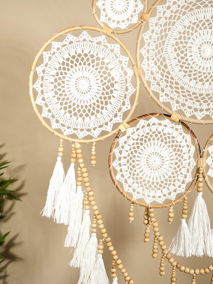 Ловец снов «Вдохновение», 85×2×130 см, текстиль, ротанг