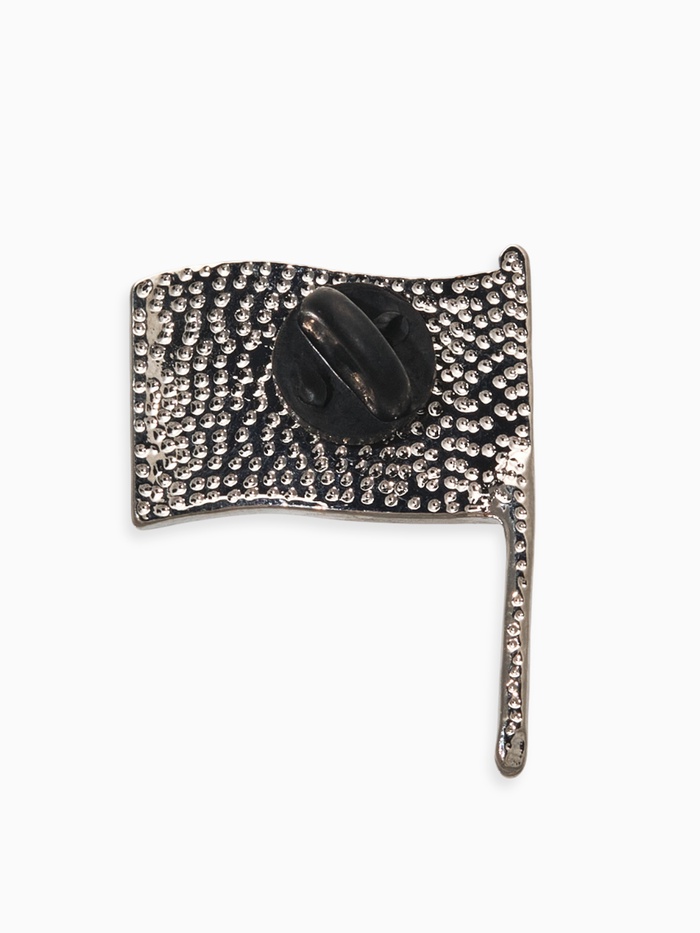 Значок «Флаг России», цветной в серебре