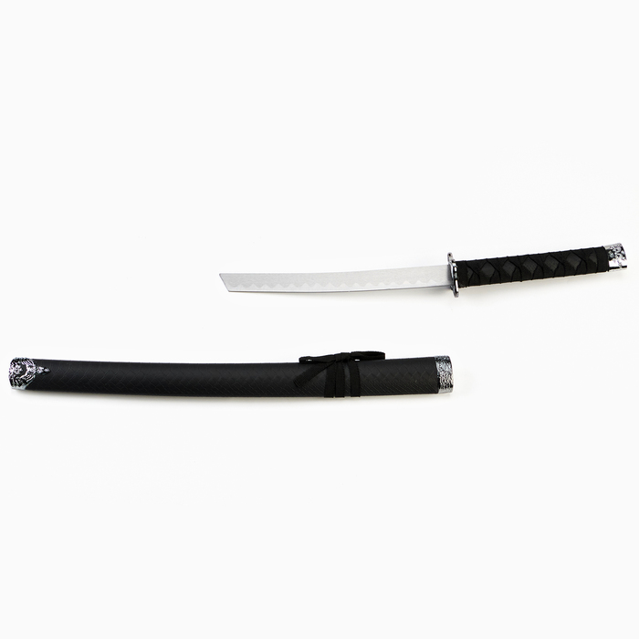 Макет оружия «Сувенирная катана. Бой», без подставки, чёрные ножны под змеиную кожу, матовый 70 см
