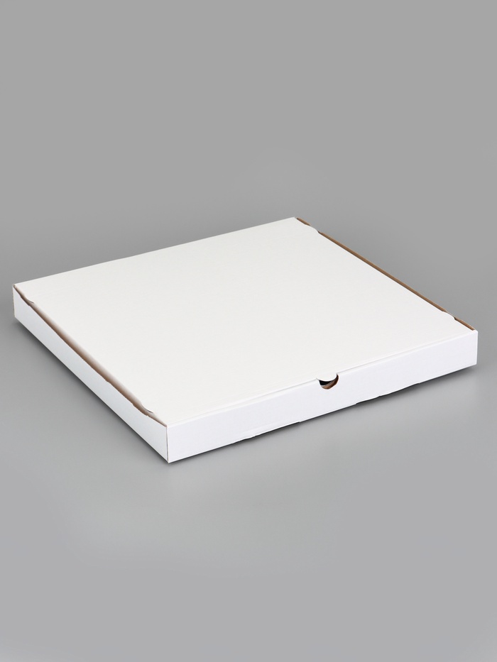 Коробка для пиццы, белая, 33×33×4 см