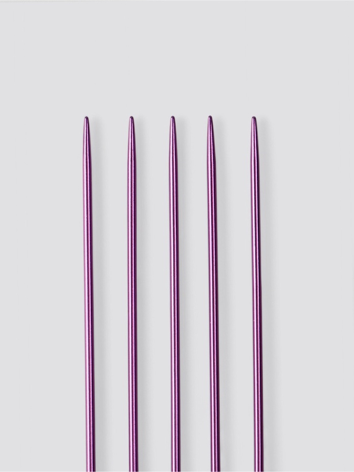 Спицы для вязания, чулочные, из алюминия, d=2.5 мм, 15 см, 5 шт., фиолетовые