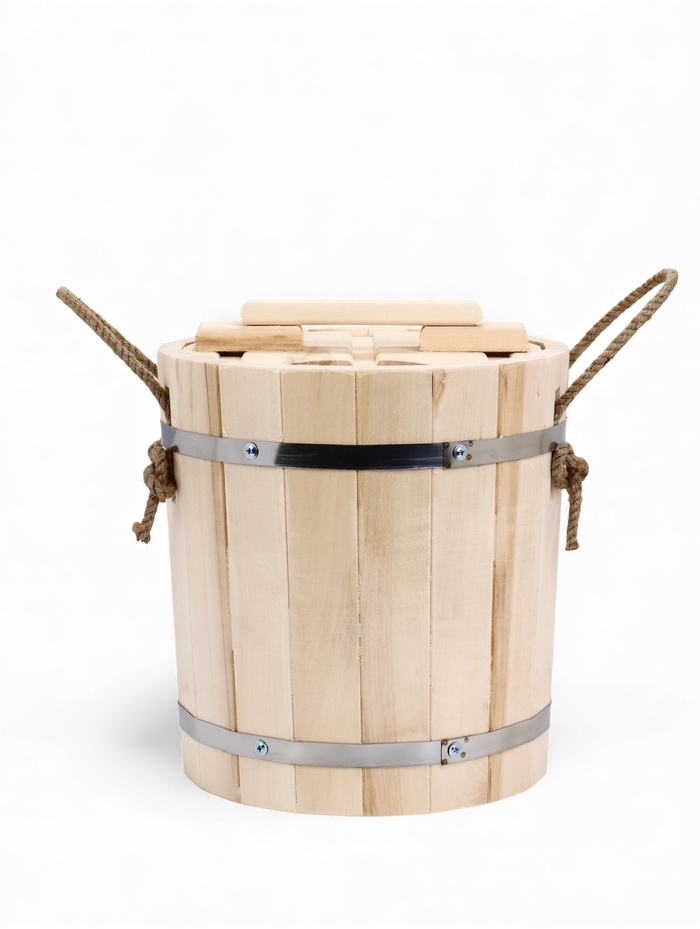 Запарник - ведро для бани и сауны, 9 л, липа, пластиковая вставка, с крышкой, «Добропаровъ»