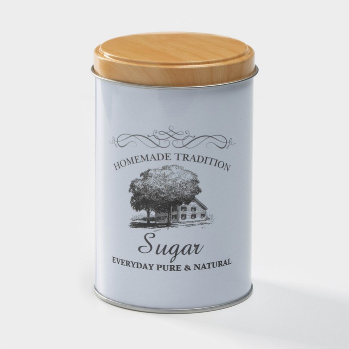 Банка для сахара «Дом и поле», 12×7.5×7.5 см, белая