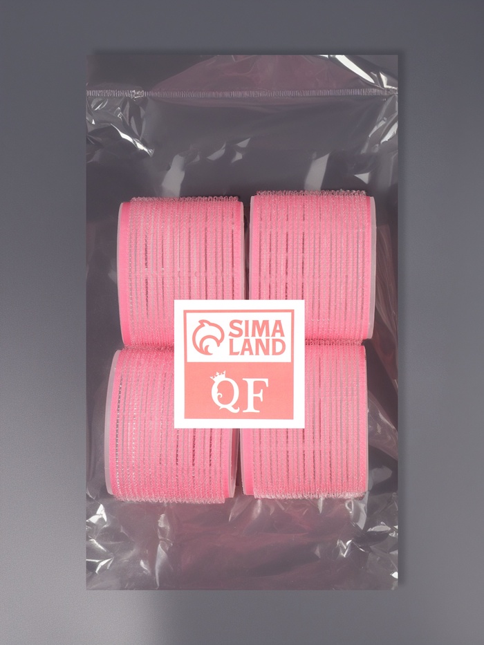 Бигуди «Липучка», d=7.5 см, 4 шт., розовый