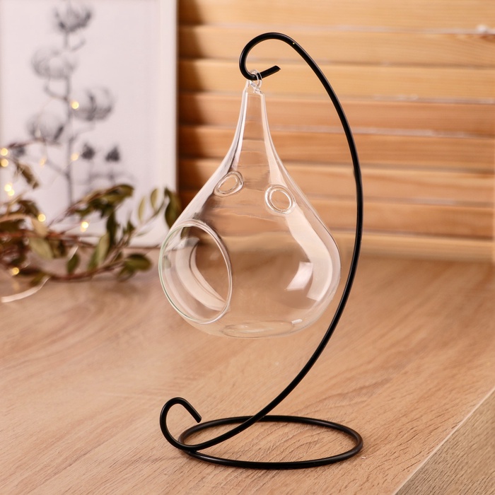 Флорариум «Груша», на подвесе, 23×15×9 см, стекло, прозрачный