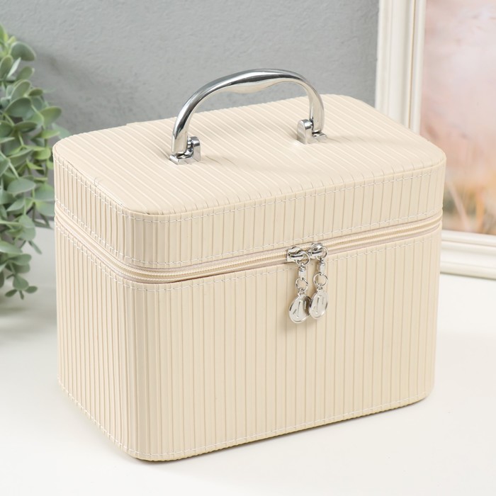 Набор шкатулок для украшений с зеркалом «Локки. Белый», 3 шт., искусственная кожа