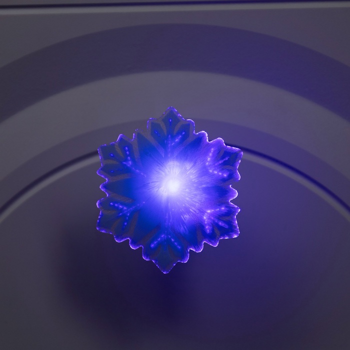 Игрушка световая «Снежинка» 8 см, 1 LED, батарейки LR44×3 (в компл.), мерцание, свечение мульти