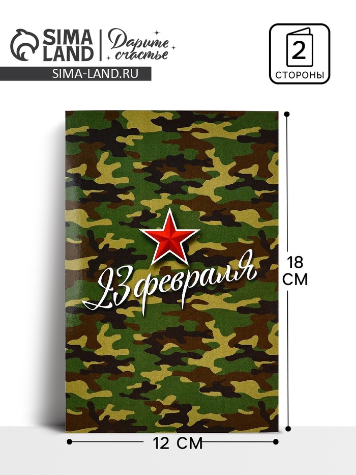 Открытка «С 23 Февраля!», 12×18 см