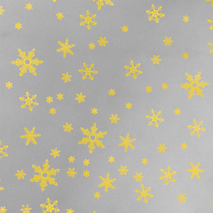 Пленка глянцевая новогодняя «Снежинки», золото, 0.7×8.2 м, 40 мкм, 200 г