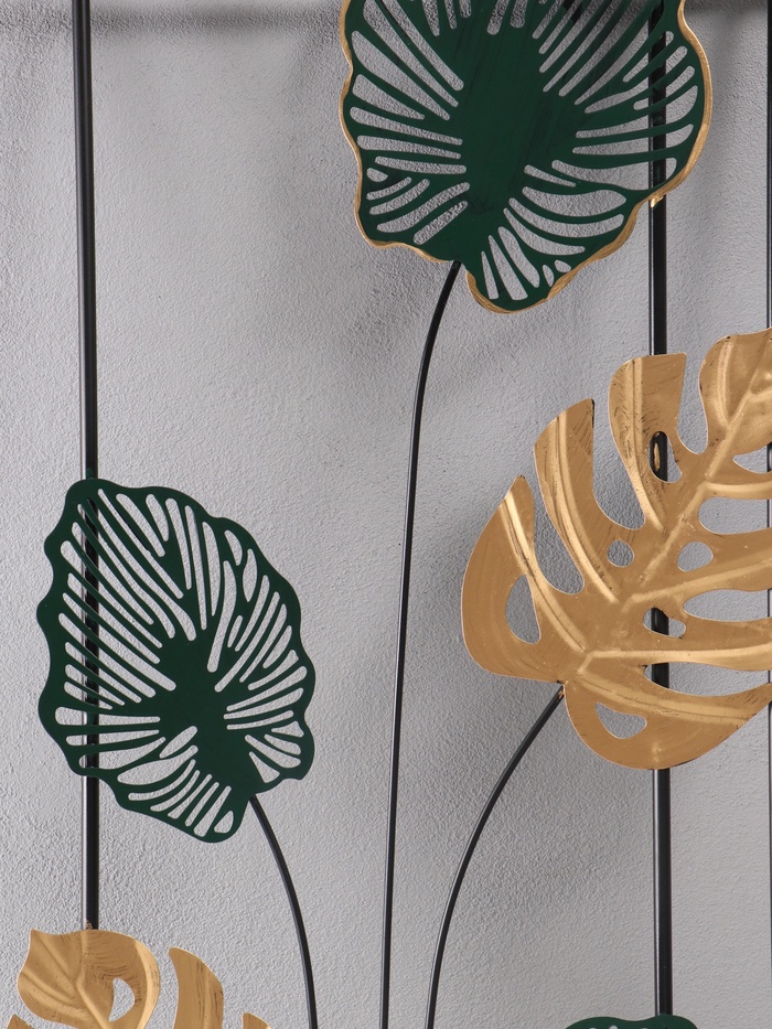 Декор настенный, панно металл «Монстера в горшке», 98.5×48.5 см