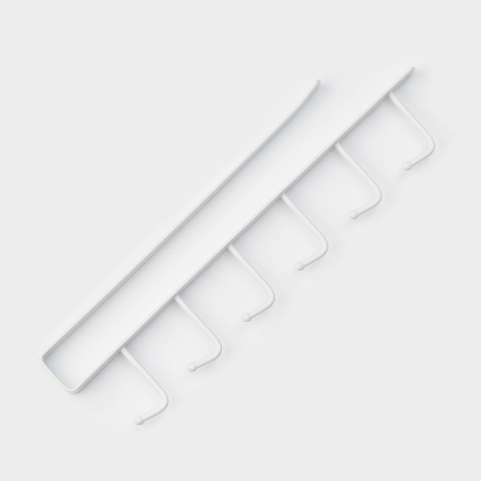 Держатель кухонный подвесной Доляна, на 6 предметов, 1.5×28×7.5 см, белый