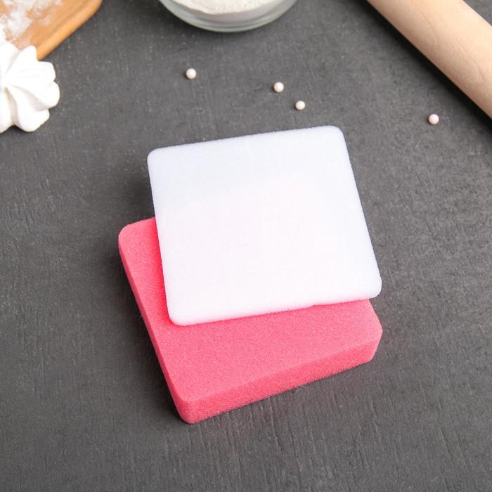 Набор матов для моделирования и сушки цветов из мастики, 9.5×9.5×1.5 см, 2 шт., белый, розовый