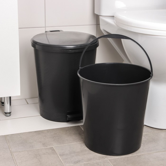 Ведро для мусора с педалью «Эконом», 12 л, с педалью, МИКС