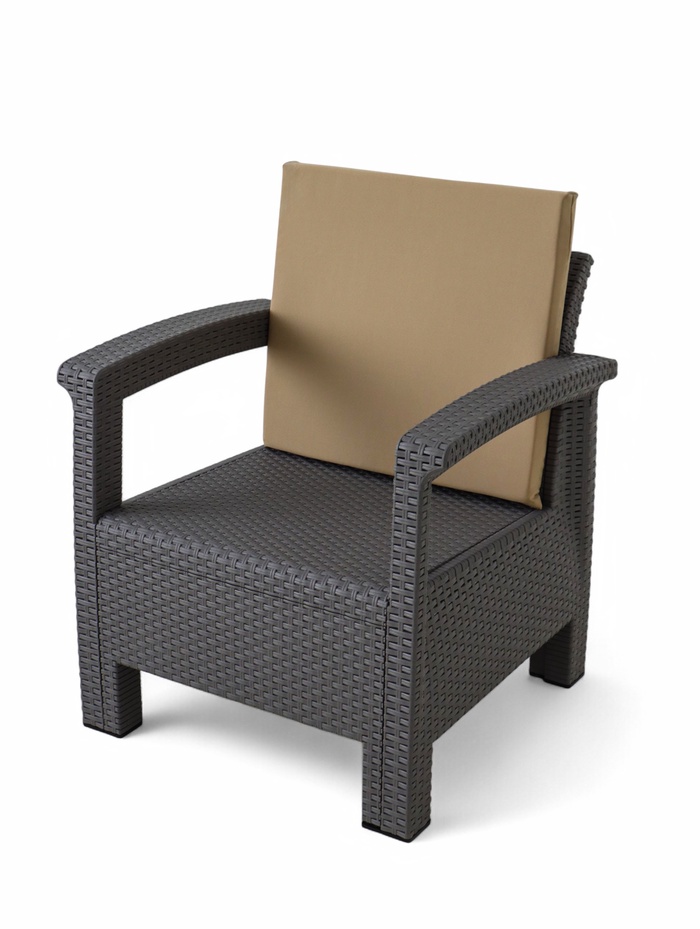 Набор садовой мебели «Калифорния», 3 предмета: 2 кресла, стол, серый