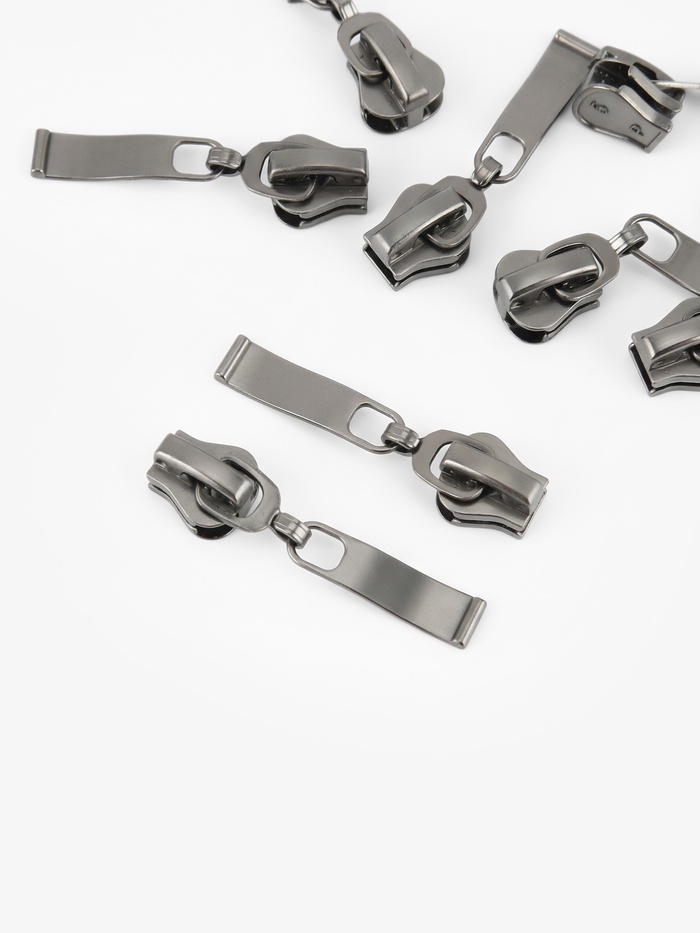 Бегунок автоматический «Волна» для молнии «Трактор», №5, 10 шт., цвет чёрный никель